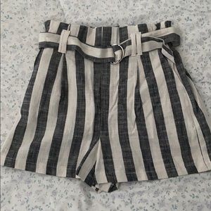 NWT Bershka striped shorts with belt